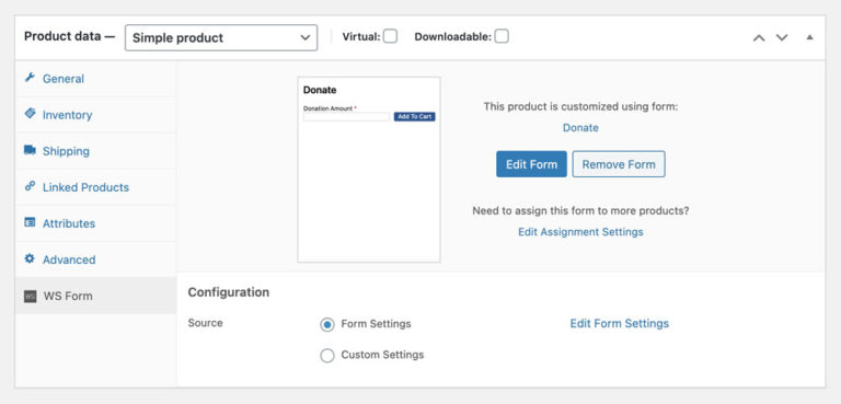 Assign a Form to a WooCommerce Product - WS Form