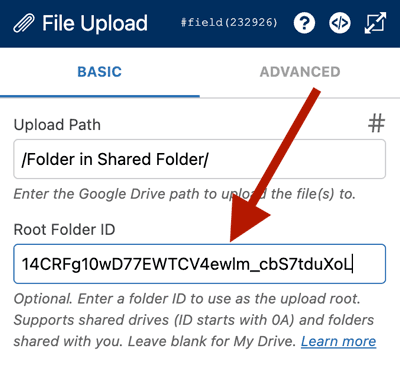 WS Form - Google Drive Add-On - Root Folder ID Setting