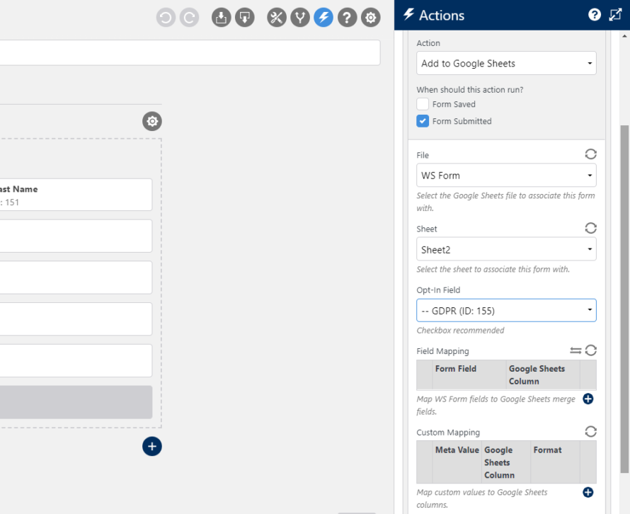Push WordPress Form Submissions to Google Sheets