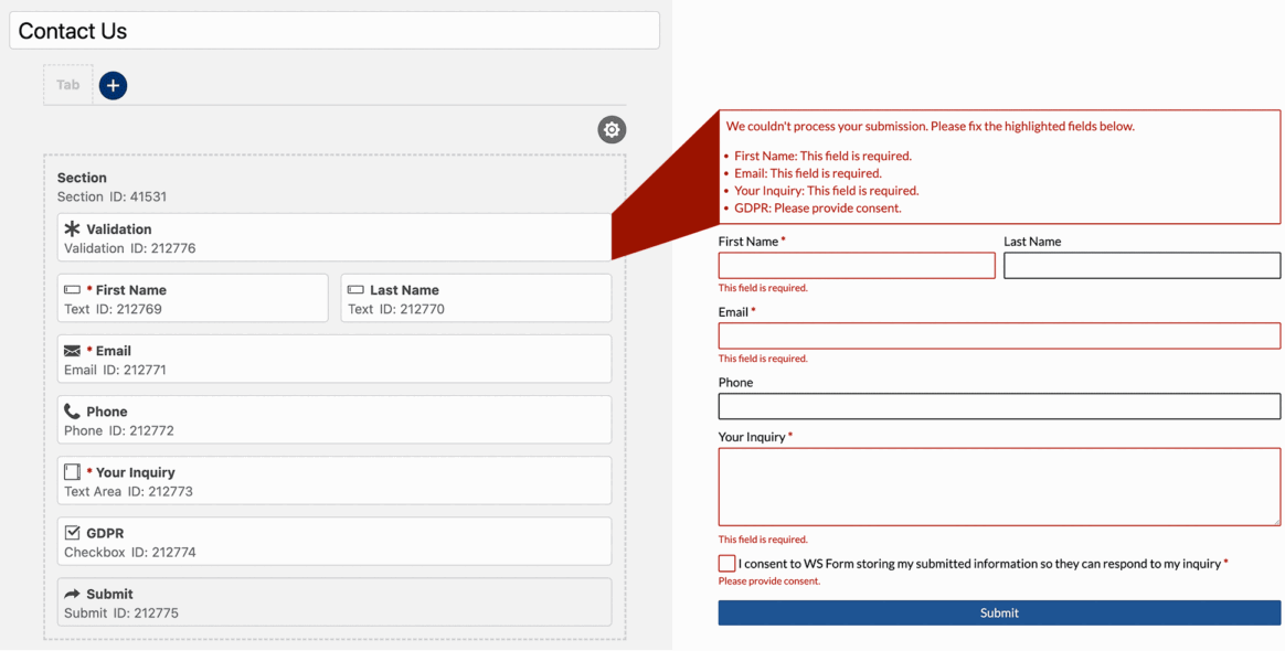 Validation Field - WS Form
