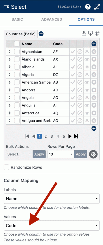 WS Form PRO - Select Country Field - Automatic Population by Geolocation Lookup - Column Mapping