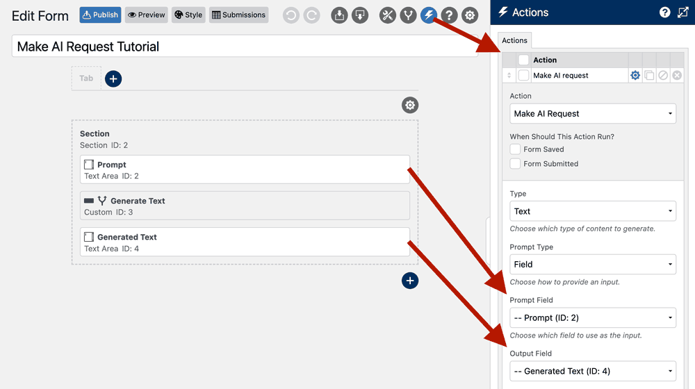 WS Form - Make AI Request Tutorial - Add Action