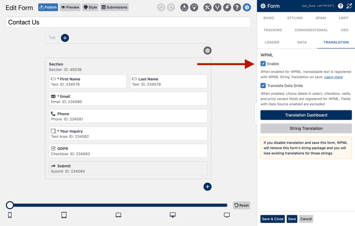Translate Forms with WPML - WS Form