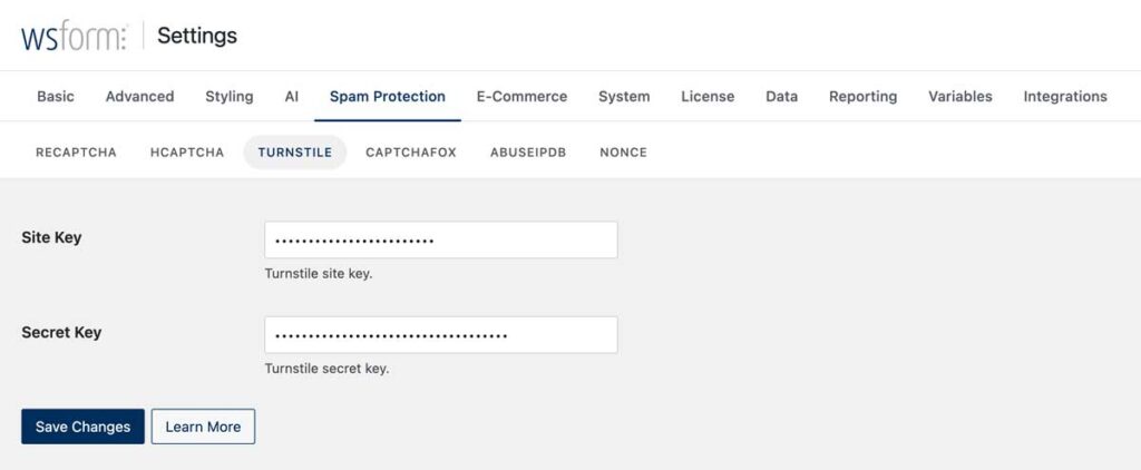 WS Form - New User Interface - Settings